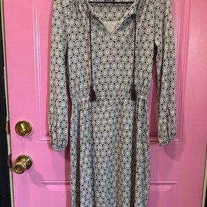Boden Boho Floral Print Tassel Dress | Size 8R